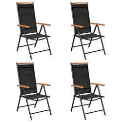 vidaXL Garten-Essgruppe Aluminium : Ausführung - Model 1, Farbe - Schwarz, Größe - 5-tlg.