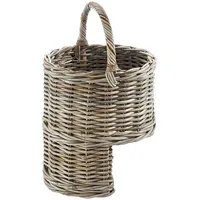 Kobolo Treppenkorb Rattan Kubu Grey, 41x35x66 cm, handgefertigter Stufenkorb