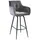Home4You Barhocker, Grau - H 106 cm - Samtbezug - Metallgestell - 360 Grad drehbar