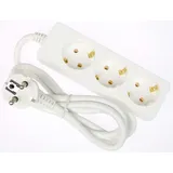 1 x G-L-T 3-Fach Mehrfachsteckdose Weiss Steckdosenleiste, Steckplätze 45 Grad gedreht, Kabel 1,4m, Steckerleiste