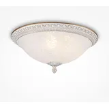 Licht-Erlebnisse Deckenlampe PAULA Shabby Weiß Gold Weiß 3-flammig rund Rustikal