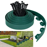 Aufun Flexible Rasenkante aus Kunststoff 10mx5cm mit Erdanker Grün