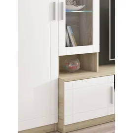 Küchen-Preisbombe TOP Wohnwand Paris Anbauwand Wohnkombi Wohnzimmer MDF Weiss + Sonoma Eiche matt