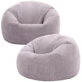 I.C.O.N. icon Sitzsack Lila, Textil, 2-Sitzer, Rund, 85x50x85 cm, Hergestellt in Deutschland, Oeko-Tex® Standard 100, Reach, Wohnzimmer, Hocker, Sitzsäcke, XXL Sitzsäcke