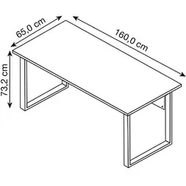 MÖBELPARTNER Schreibtisch 1500 Eiche hell / Grau