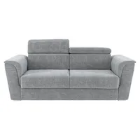 4-Sitzer-Schlafsofa mit Express-Klappmechanismus aus grauem, strukturiertem Stoff – Liegefläche auf breiten Lattenrosten (160 cm) – Matratze (... - Grau