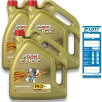 3x 5 Liter Castrol Motorenöl Edge Fluid Titanium 5W-30 M Motoröl Oil Ö 15BF6C