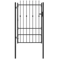vidaXL Gartentor 150 x 88 cm Schwarz/Stahl