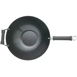 KitchenCraft Wof Oriental Wok aus Carbonstahl mit Antihaftbeschichtung, 35,5 cm, Schwarz