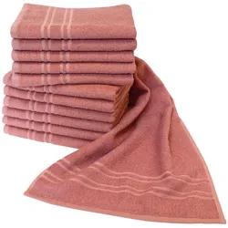 Handtuch DYCKHOFF "Saphir Friseurhandtücher", rosa (altrosa), B:34cm L:90cm, Frottier, Frottier, Handtücher (Packung), Farbecht und besonders strapazierfähig, 34x90 cm