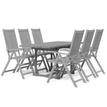 vidaXL Garten-Essgruppe 7-tlg. Grau