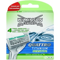 Wilkinson Sword Quattro Titanium Sensitive Klingen, 12 Stück