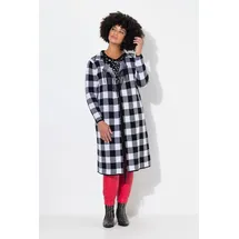Angel Of Style by Happy Size Strickjacke Karo Fransenkanten Schwarz 5XL