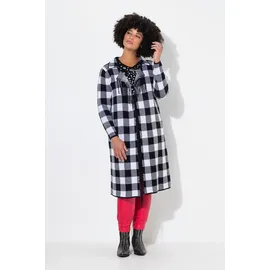 Angel Of Style by Happy Size Strickjacke Karo Fransenkanten Schwarz 5XL