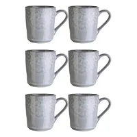 Home4You Kaffeetassen 6er Set, 355 ml - Grau -