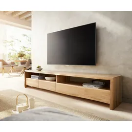 DeLife Live-Edge Lowboard 230 cm Beige Massivholz