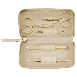 ZWILLING Beauty Maniküre Pediküre Set 5tlg. mit Nagelschere, Leder, beige Nagelpflegeset 