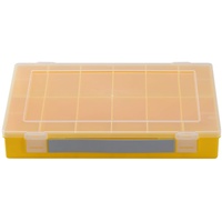 hünersdorff Sortimentskasten PP-Classic mit 12 Fächern | stabile Sortierbox für Schrauben und andere Kleinteile | feste Facheinteilung | 22,5 x 33,5 x 5,5 cm, gelb