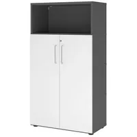 Hjh OFFICE PRO Hammerbacher Regal FlexWall Türen 4OH graphit/weiß