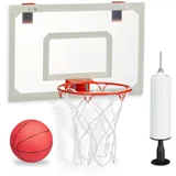 Relaxdays Basketballkorb fürs Zimmer weiß, rot