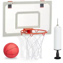 Relaxdays Basketballkorb fürs Zimmer weiß, rot