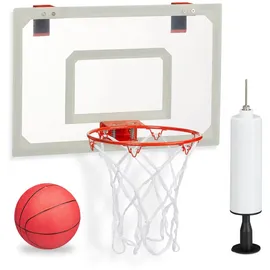 Relaxdays Basketballkorb fürs Zimmer weiß, rot