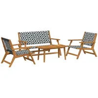 VidaXL Gartenstühle mit Tisch-Set - 4 Teile, Schwarz und