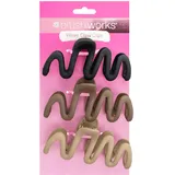 Brushworks Wave Claw Clips - 3 Pack