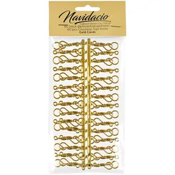 60 Stück Weihnachtskugeln Haken `Gold Candy` Aufhänger