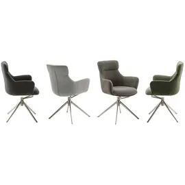 MCA Furniture Esszimmerstuhl Pelion Polyester grau 2er Set