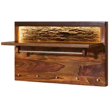 MASSIVMOEBEL24.DE Wandgarderobe Toronto Lux 100 x 60 x 35 cm Walnuss