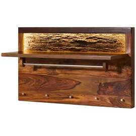 MASSIVMOEBEL24.DE Wandgarderobe Toronto Lux 100 x 60 x 35 cm Walnuss