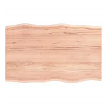 vidaXL Tischplatte, 80x50x2 cm) Massivholz Eiche Behandelt Baumkante