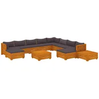 vidaXL 12-tlg Garten-Lounge-Set mit Kissen Massivholz Akazie Modell 3