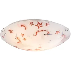 Glas Decken Leuchte Kinder Zimmer Beleuchtung Einhorn Mädchen Lampe rosa weiß