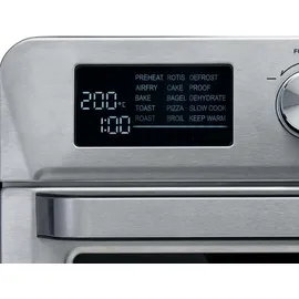 Ariete 4629 Airy Fryer Oven Digital SS, Luftfriteuse, Elektroofen, Fassungsvermögen 25 l, 1700 W, für Pizza 30 cm, LED-Display, Temperatur max. 230 °C, Silber