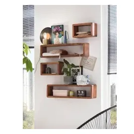 Möbilia Amy Wandregal 80 x 20 x 15 cm Beige