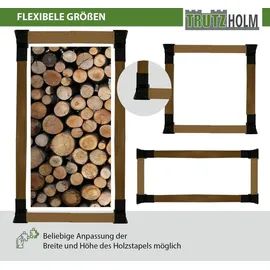 Trutzholm Holzstapelhilfe 2er Set lackierter Stahl 34 x 10 cm schwarz