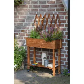 Dobar Hochbeet mit Rankhilfe 79 x 28,5 x 130 cm braun