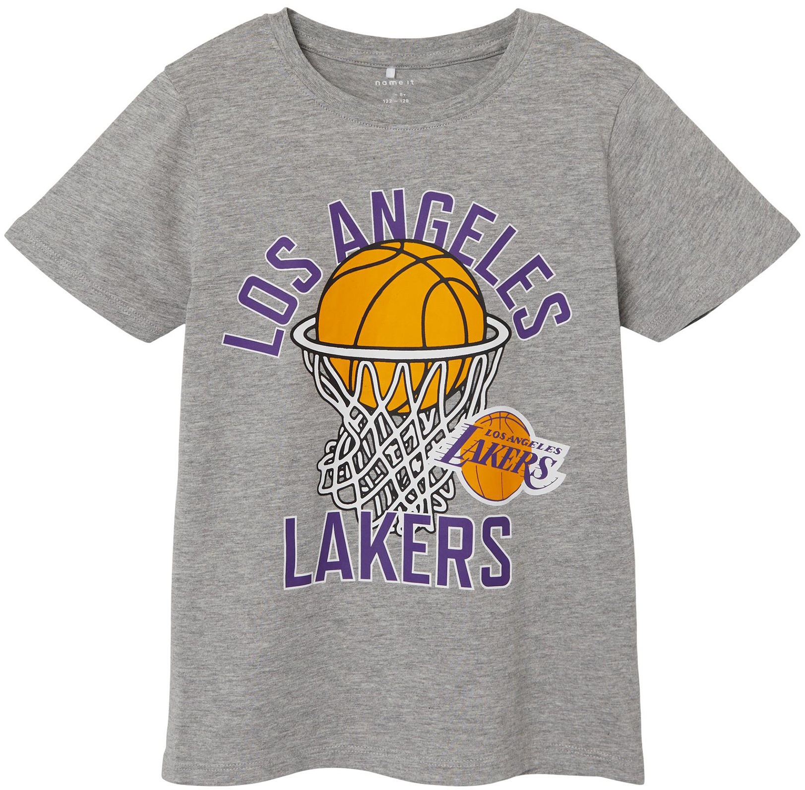 name it - T-Shirt Nkmnald La Lakers In Grey Melange  Gr.116, 116