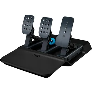 Logitech G PRO Racing Pedals – Pedale für Rennsimulationen; 100 kg Loadcell-Bremse, vollständig personalisierbar, austauschbare Federn und Elastomere, modulares Design, Schwarz