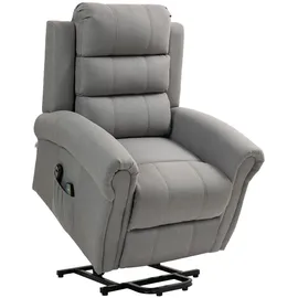 Homcom Fernsehsessel mit Aufstehhilfe Relaxsessel mit Liegefunktion, Heizfunktion, Massagesessel mit Taschenfeder, Seitentasche und