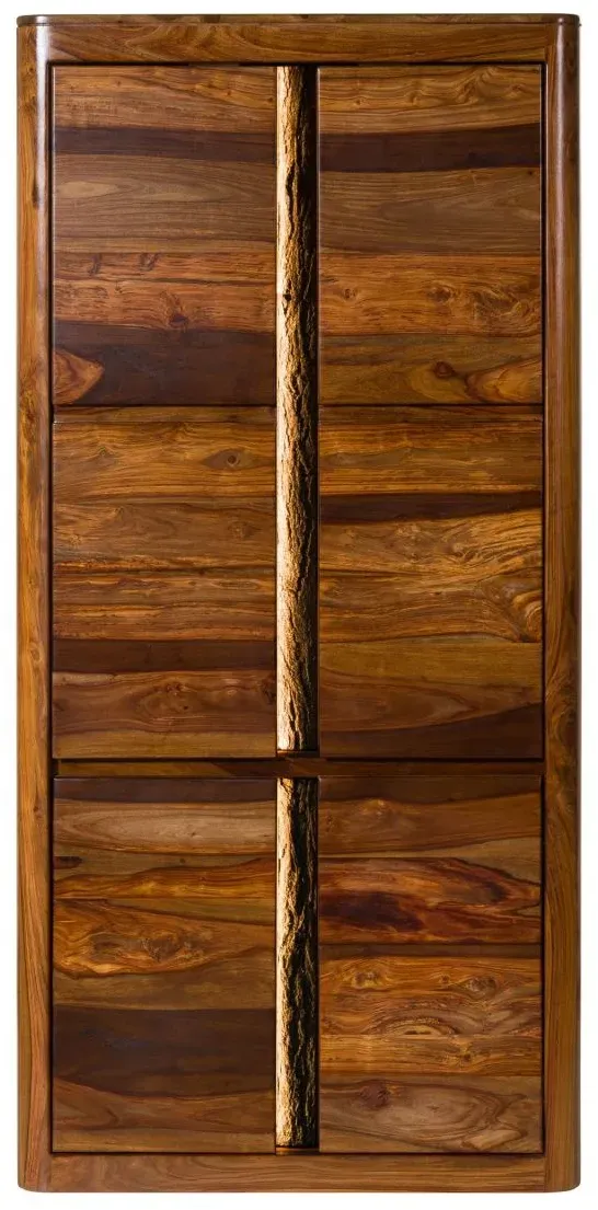 Garderobenschrank Sheesham 88x45x180 walnuss gewachst TORONTO LUX #280