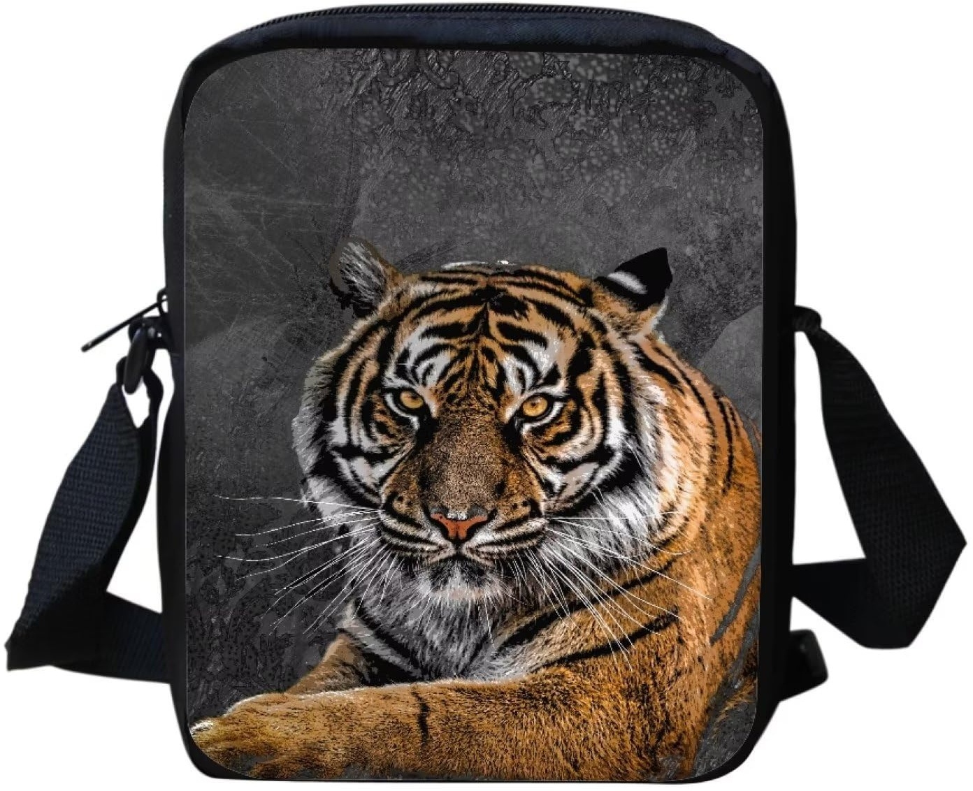 SCRAWLGOD Messenger Bags for Kids Children Boys Gifts Back to School Crossbody Satchel Bag Outdoor Sport Travel Handtaschen, Tiger Tier, Einheitsgröße