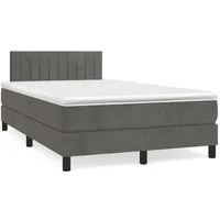 VidaXL Boxspringbett mit Matratze Dunkelgrau 120x200 cm Samt
