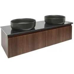SAT Evolution Badezimmerschrank unter Waschbecken 118x30x44,8 cm Walnuss matt SATEVO120NAZ