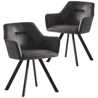 B&D home Esszimmerstuhl CYRUS 2er Set Anthrazit - (B)56