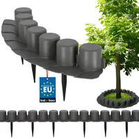 KOTARBAU® Rasenkante - Beeteinfassung - 4m - Beetumrandung - Rasenkanten - Palisade Bordsteinkante - Kunststoff - Grau