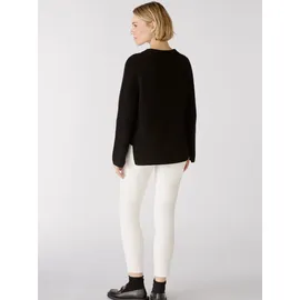 Oui Rundhalspullover Schwarz M