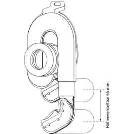 Haas + Sohn Haas Urinal-Absaugsiphon höhenverstellbar um 65 mm, waagerecht